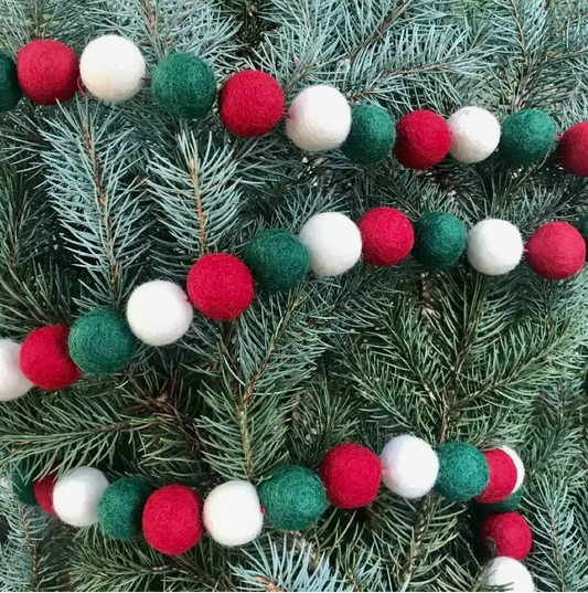 Garland Balls- Green and White