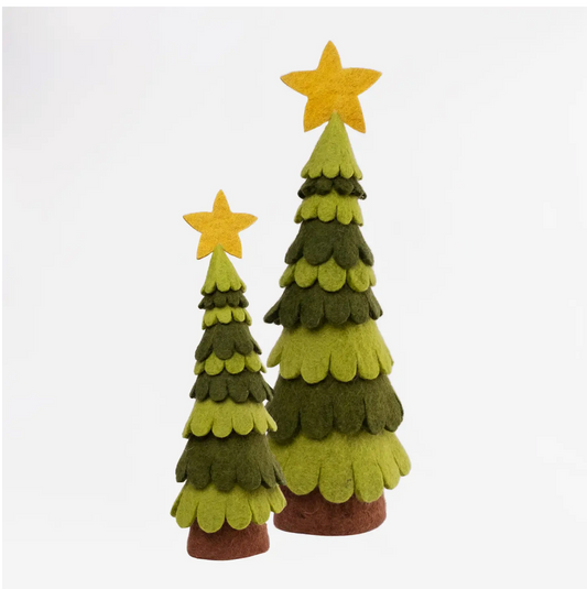 Large Light and Dark Green Felt Christmas Tree