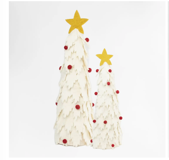 Small White Felt Christmas Tree