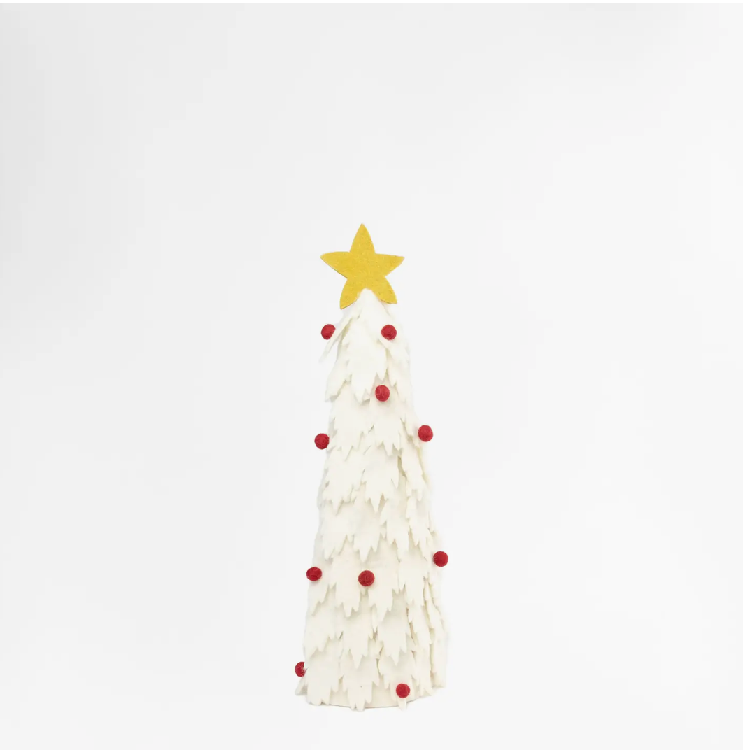Small White Felt Christmas Tree