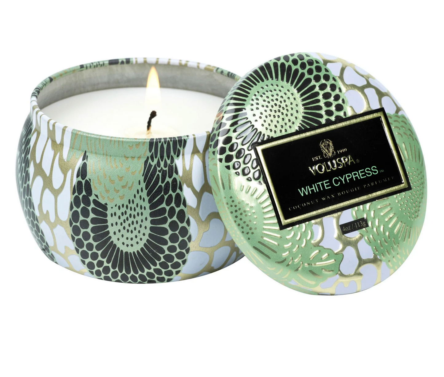 White Cypress Mini Tin Candle