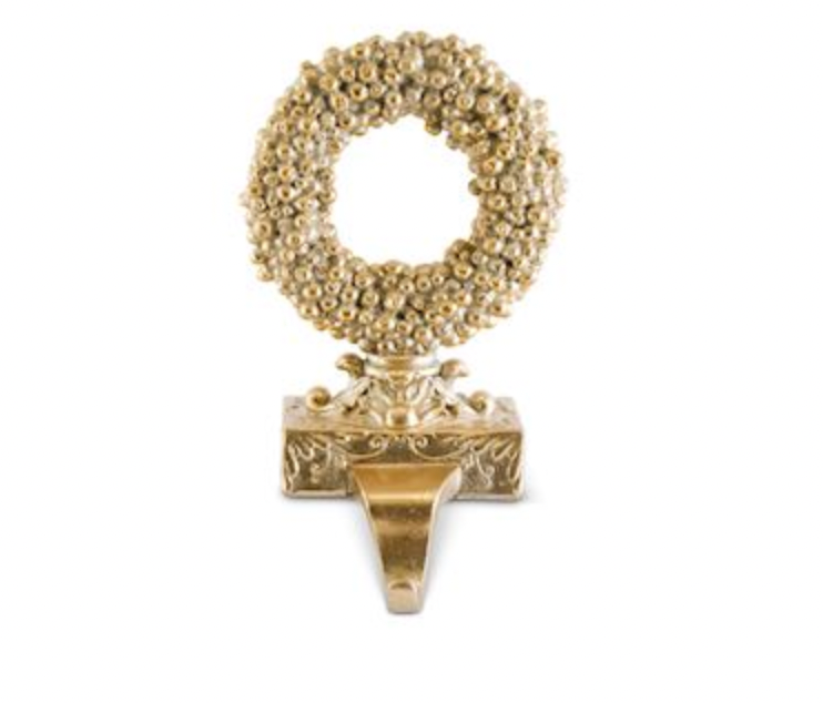 Gold Wreath Stocking Holder
