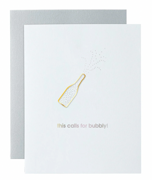 This Calls for Bubbly - Paper Clip Letterpress Card