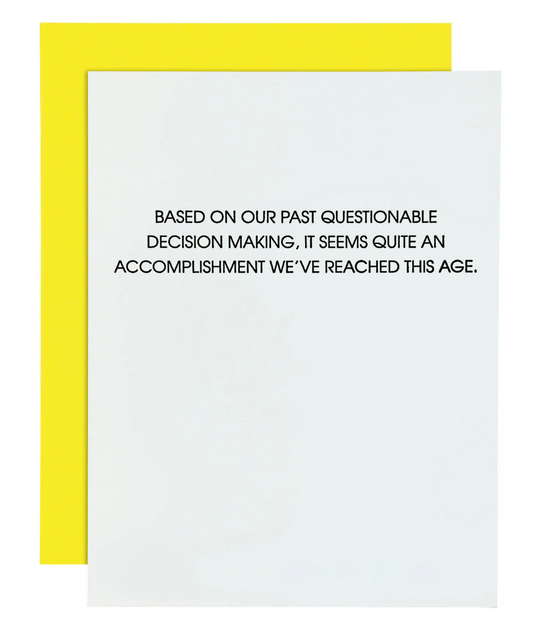 Chez Gagné - Questionable Decision Making - Letterpress Card
