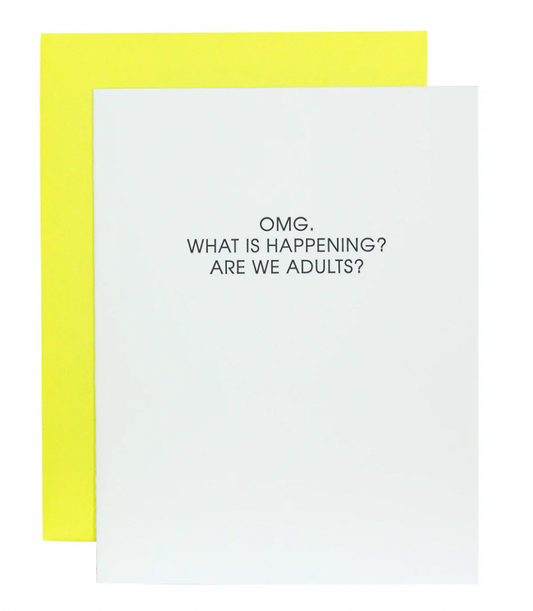 Chez Gagné - OMG Are We Adults - Letterpress Card