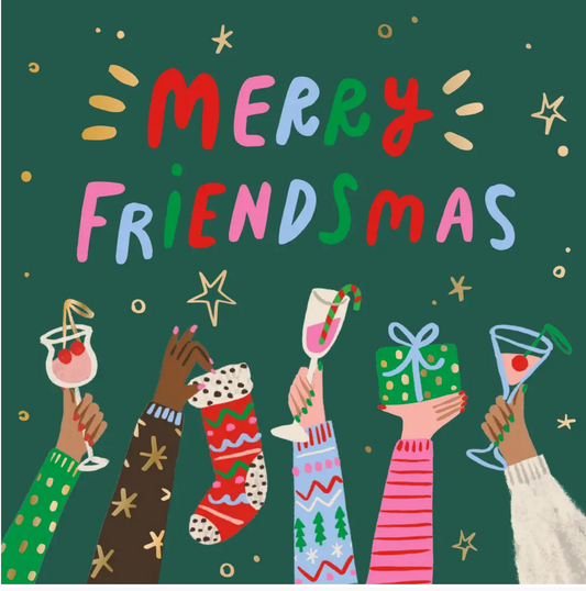 Merry Friendsmas - Foil Cocktail Napkin - 20ct