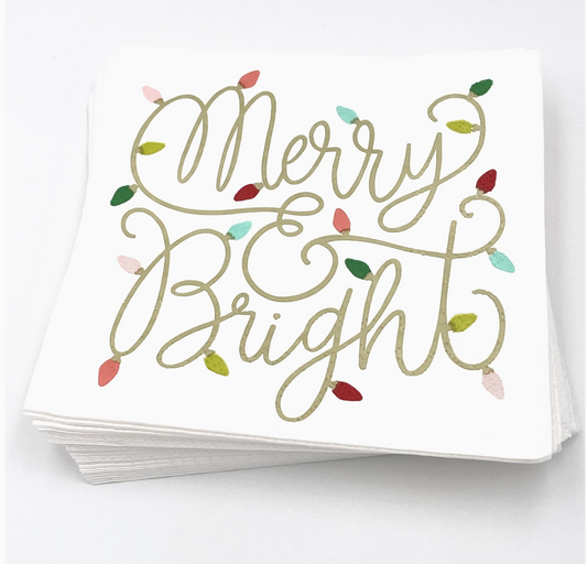 Merry and Bright Cocktail Napkin- 20ct
