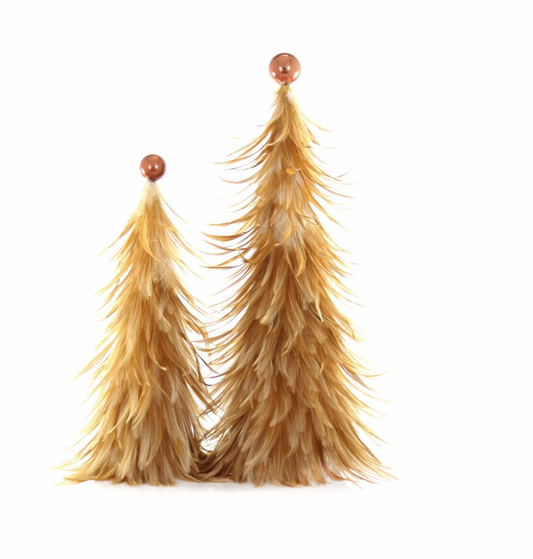 FEATHERED TREE-STRAW -MEDIUM