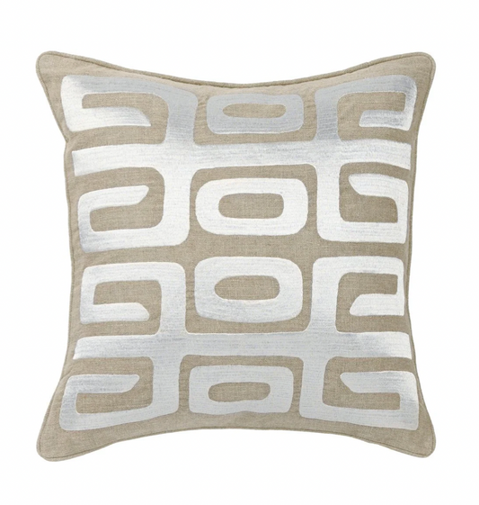 Zelo Tan/Silver pillow 22x22