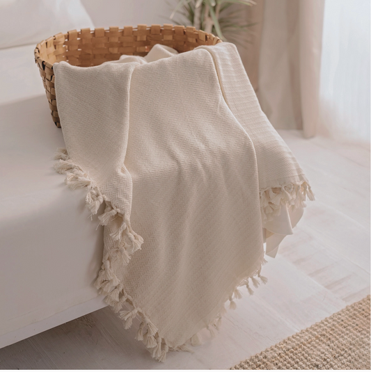 Cream Throw Blanket