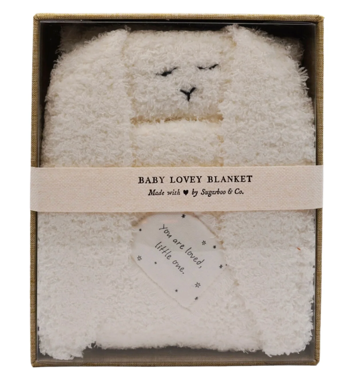 You are loved, little one." Bunny Baby Lovey Blanket
