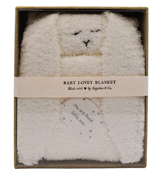 You are loved, little one." Bunny Baby Lovey Blanket