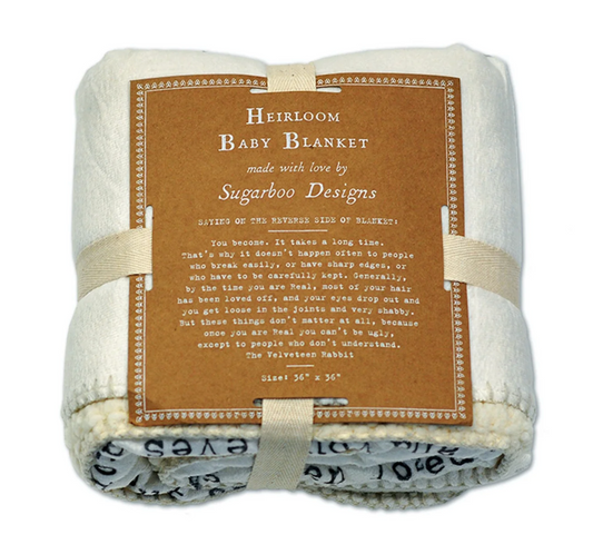 The Velveteen Rabbit Heirloom Baby Blanket 36" x 36
