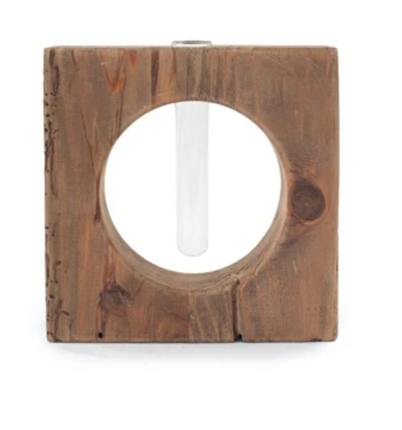 Recycled Pine Wood Planter Vase - 8"x8"x2"