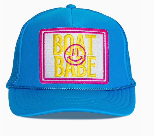 Boat Babe Trucker Hat- Blue