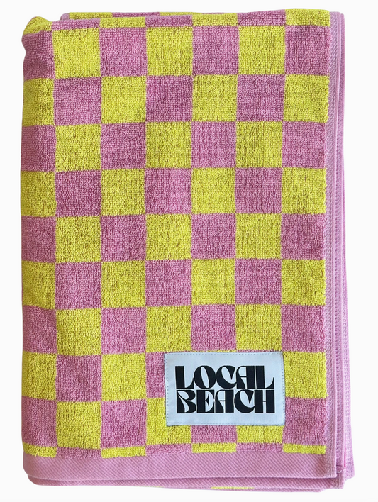 Pink/Citron Checker Towel