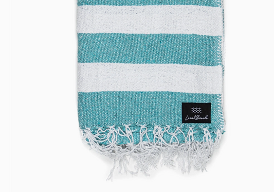 Aqua/White-Baja Blanket
