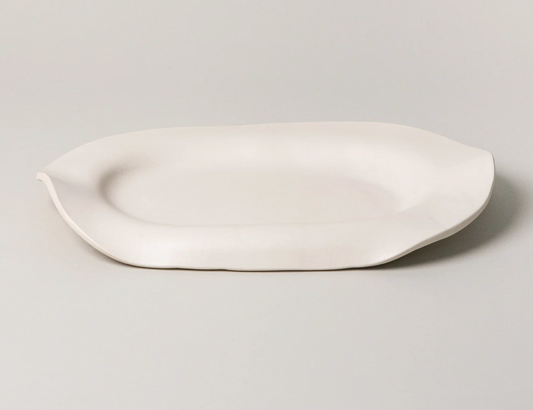 Manta Oval Platter, Alabaster