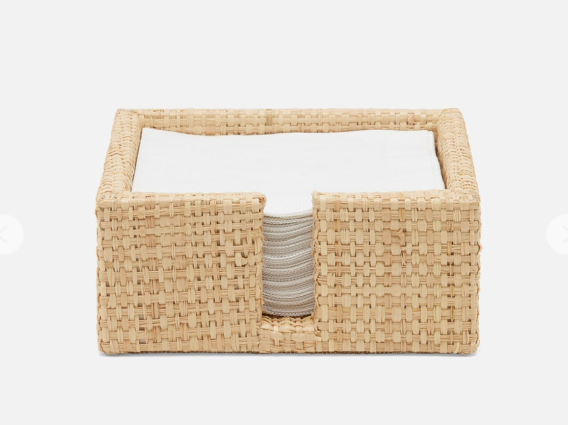 Raffia Cocktail Napkin Tray