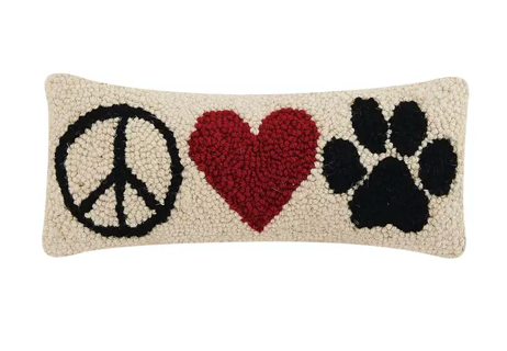 Peace Heart Paw Pillow