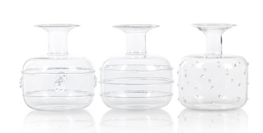 Unique Glass Vases, Set of 3