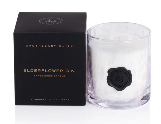 White & Lilac Elderflower Gin Candle