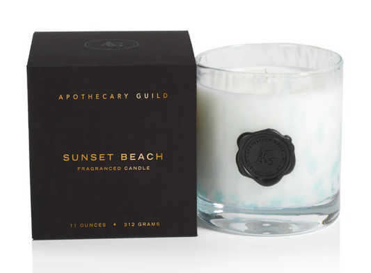 White & Blue Sunset Beach Candle