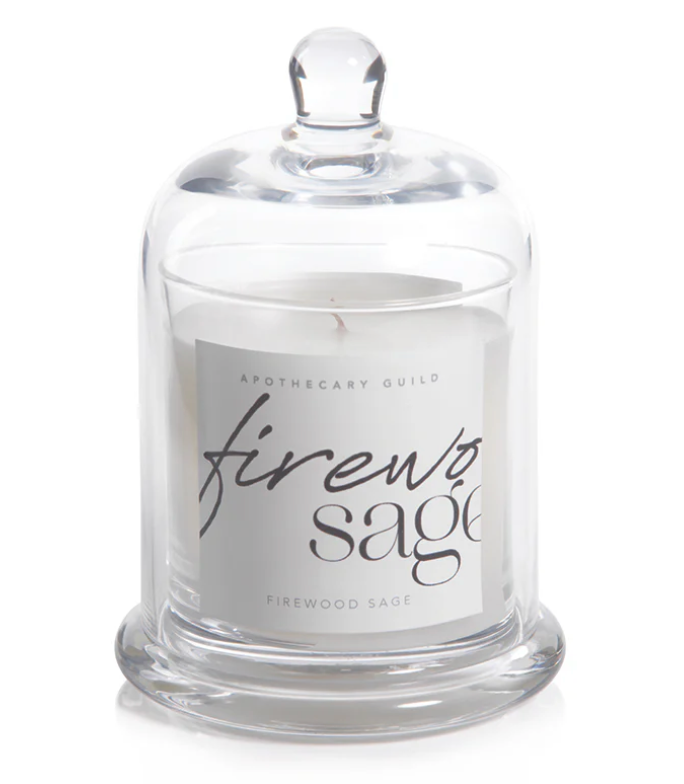 Firewood Sage Glass Dome Candle