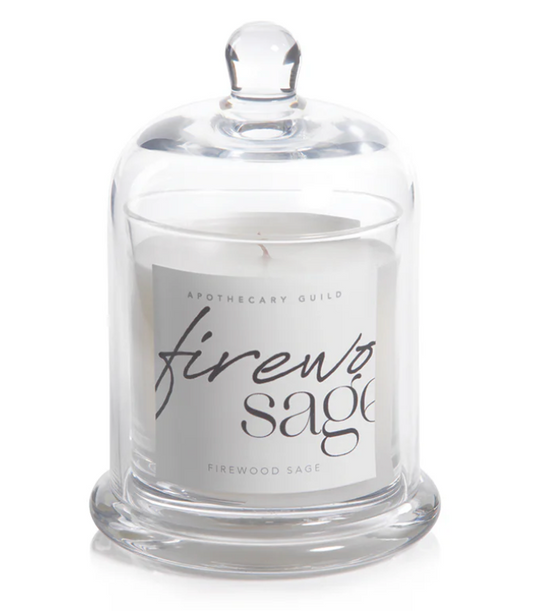 Firewood Sage Glass Dome Candle