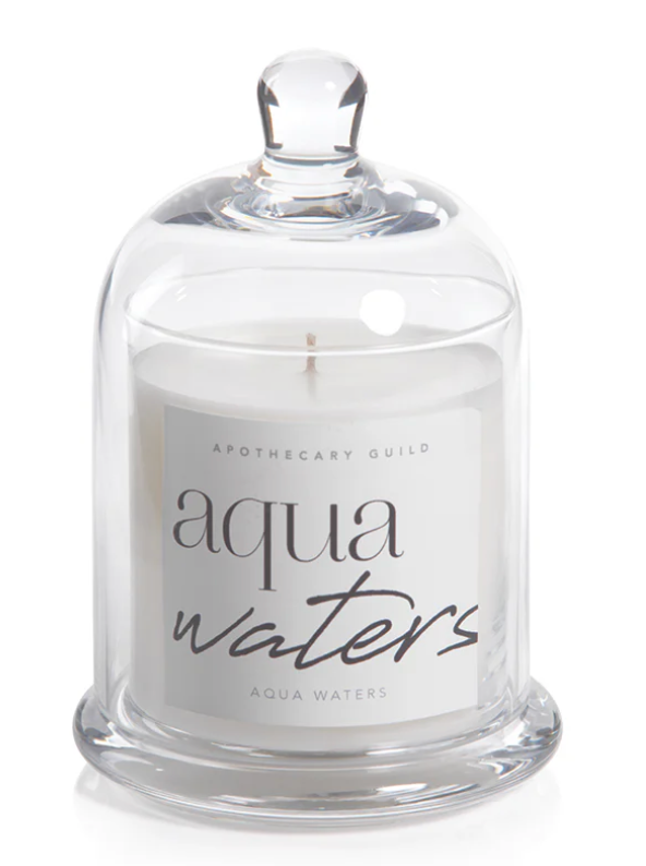 Aqua Waters Glass Dome Candle