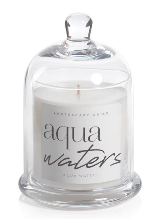 Aqua Waters Glass Dome Candle