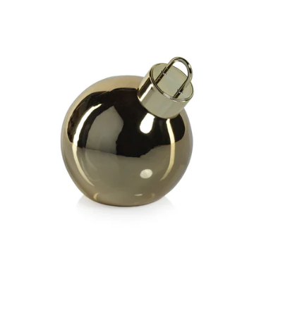 Gold Metallic Glass Oversized Ornament Ball- 5 in