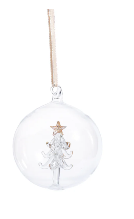 Clear Glass Tree Ornament