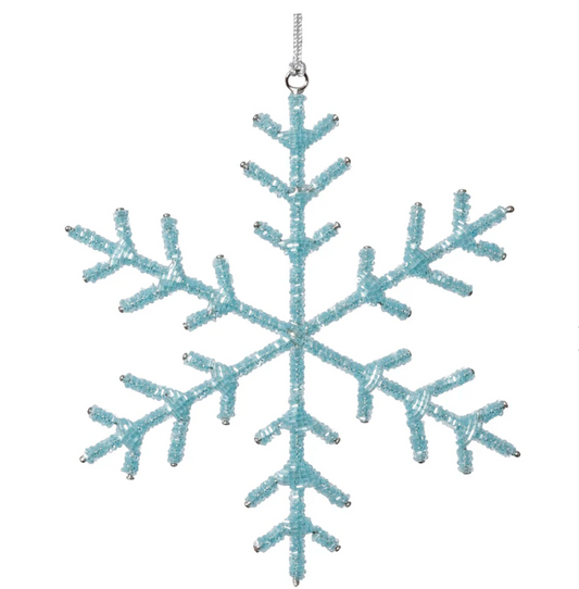 Lg. Beaded Snowflake Ornament 8 in