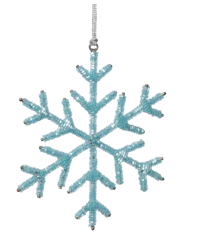 Sm. Beaded snowflake 6 in ornament