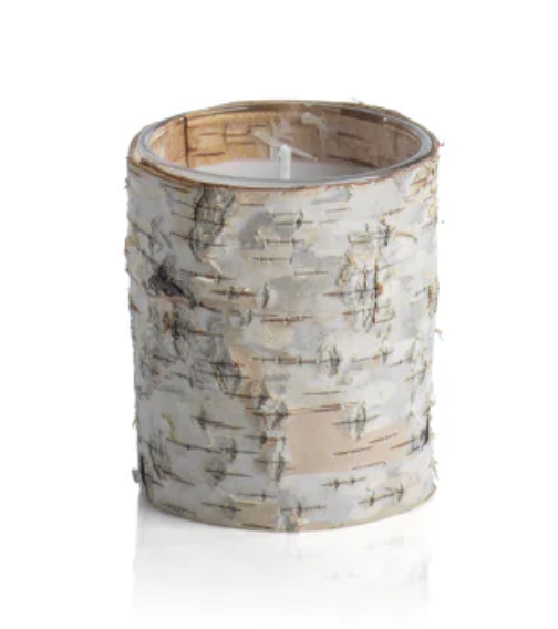Natural Birch Covered Candle Jar