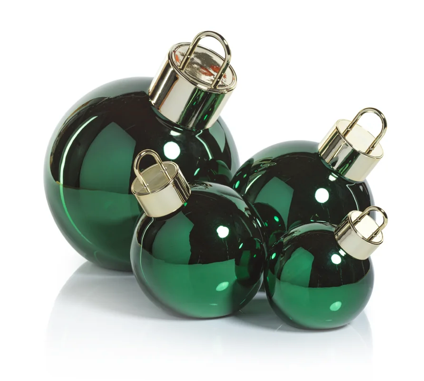 Green Metallic Glass Oversized Ornament Ball 6 in