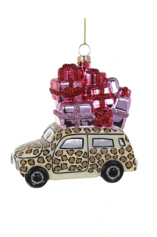 Merry Delivery Leopard Ornament
