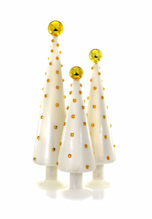 LG. IVORY-DOTTED TREES-SOLD SEPERATELY