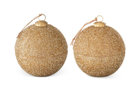 6 Inch Gold Glittered Filled Ornament