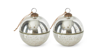 4.5 Inch Silver Mercury Glass Filled