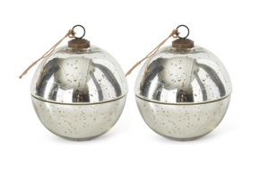 5.5 Inch Silver Mercury Glass Filled