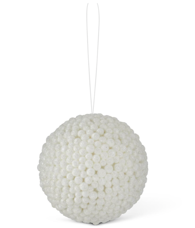 4.25 IN. ICY WHITE BERRY BALL ORNAMENT
