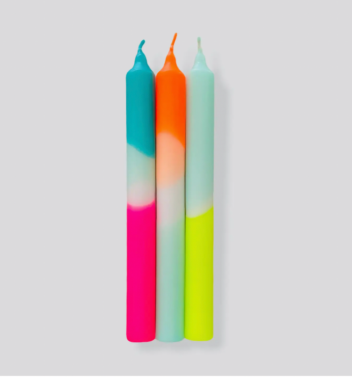 Dip Dye Candle, Rainbow