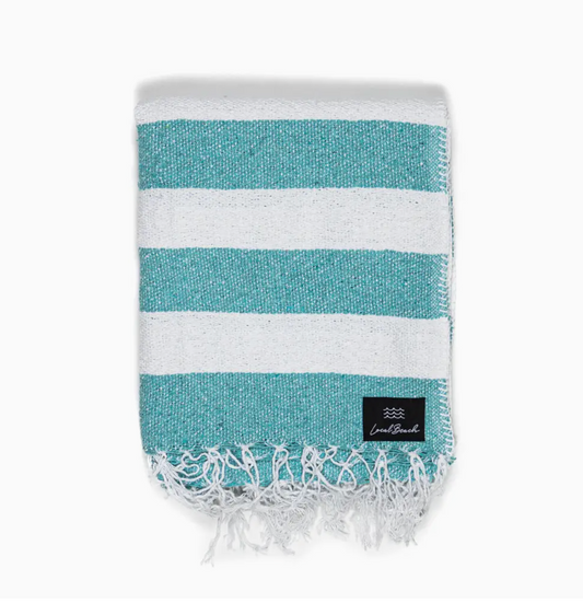 Aqua/White-Baja Blanket