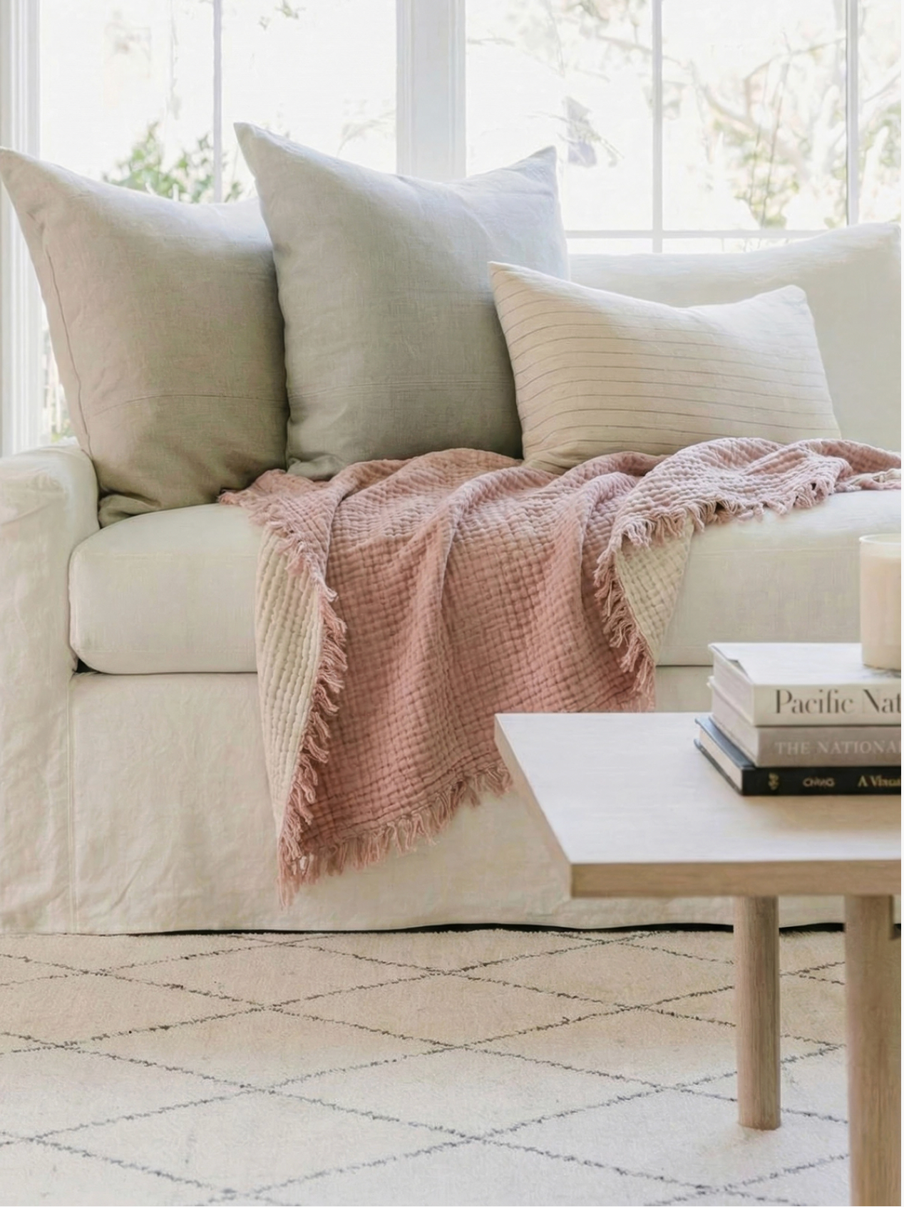 Muslin Cotton Throw- Pink