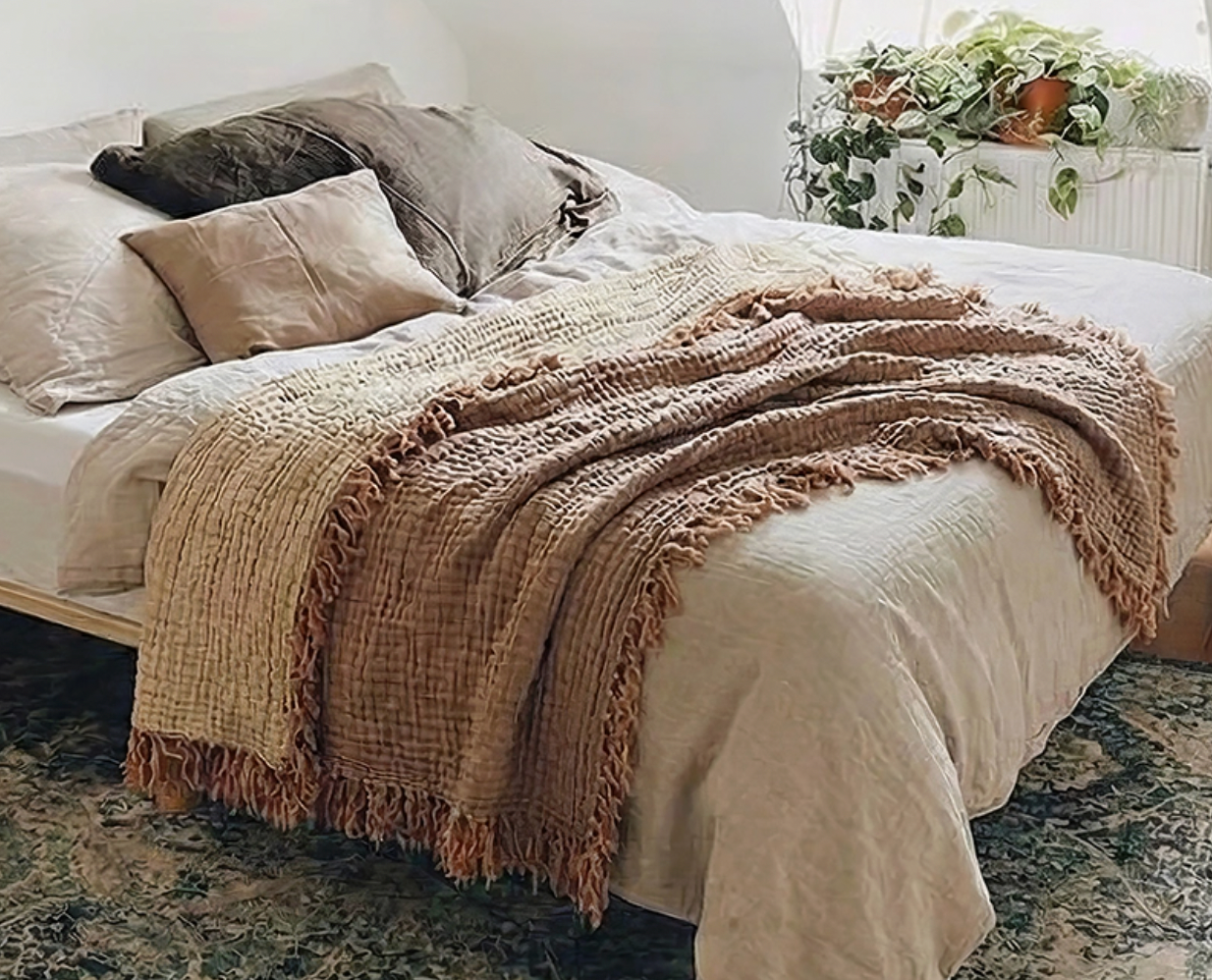 Muslin Cotton Throw- Cinnamon