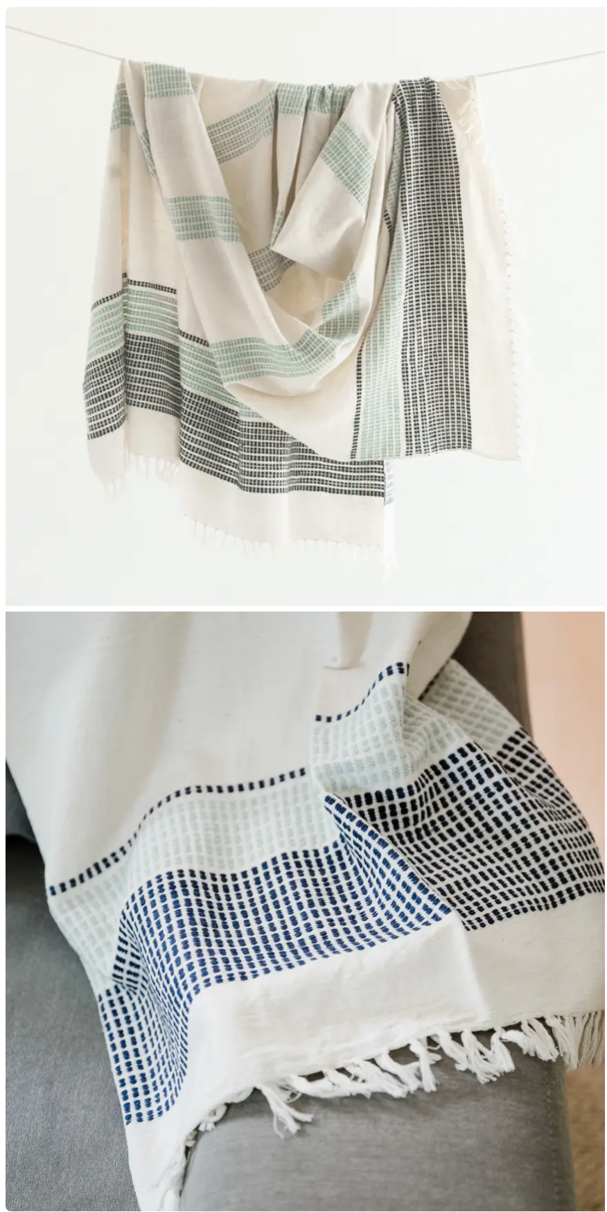 Navy Camden Cotton Throw