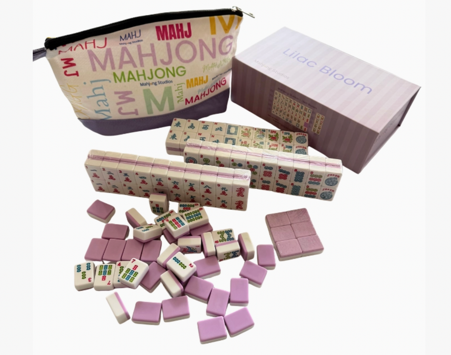 Lilac Bloom Mahjong Tiles