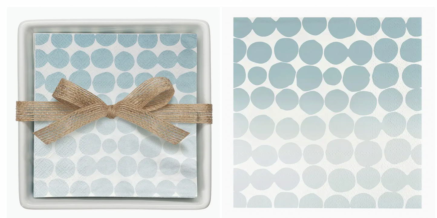 Blue Dots Napkin/ Tray